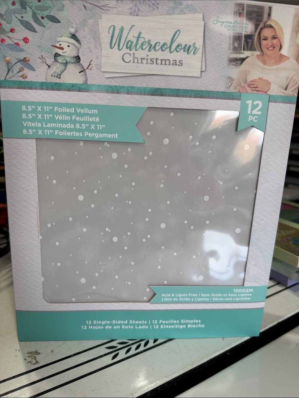 Crafters Companion Watercolour Christmas Foiled Vellum Sheets